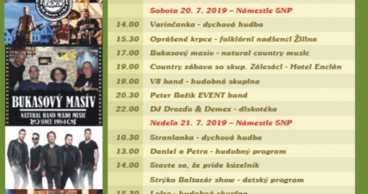 Rajecké letné slávnosti 19.-21.7.2019